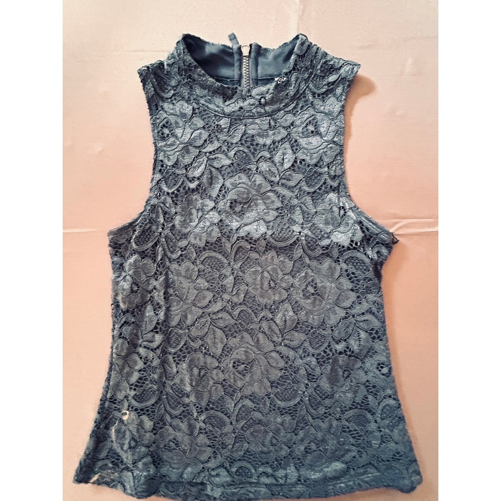 NWT KYODAN GOLF‎ Womens Lace Mock Neck Sleeveless Top Navy P/S